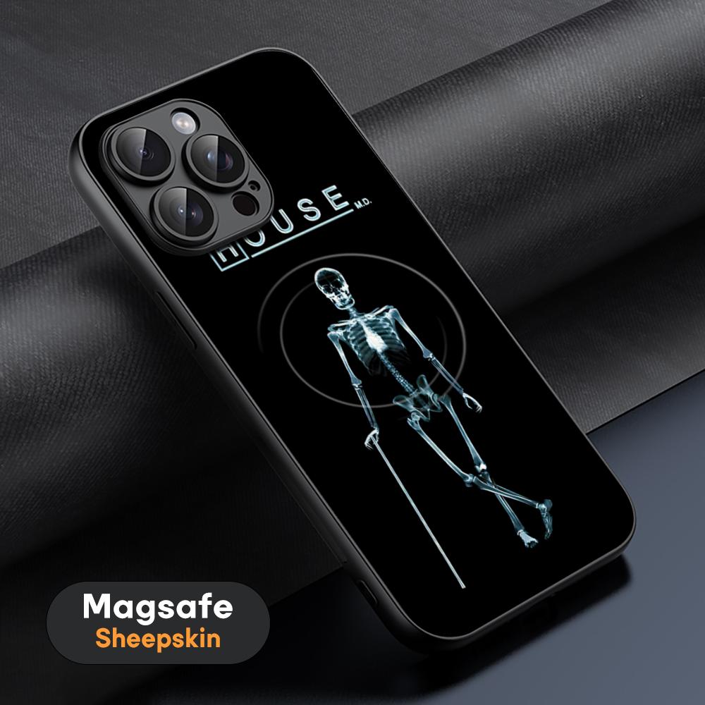 Popular House M.D TV Show Phone Case For iPhone 16 15 14 13 12 11 Plus Pro Max High-end Luxury Magsafe Sheepskin