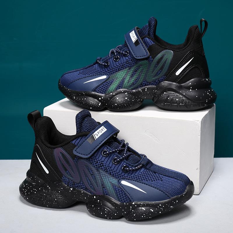 2025 Boys Shoes Mesh Sneakers Boys Middle and Older Children Elementary School Children Breathable and Lightweight Running Shoes Spring and Autumn