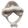 Rabbit plush knitted ear protection hat parent child winter cycling hat plus velvet windproof and cold resistant warm woolen hat cold hat winter