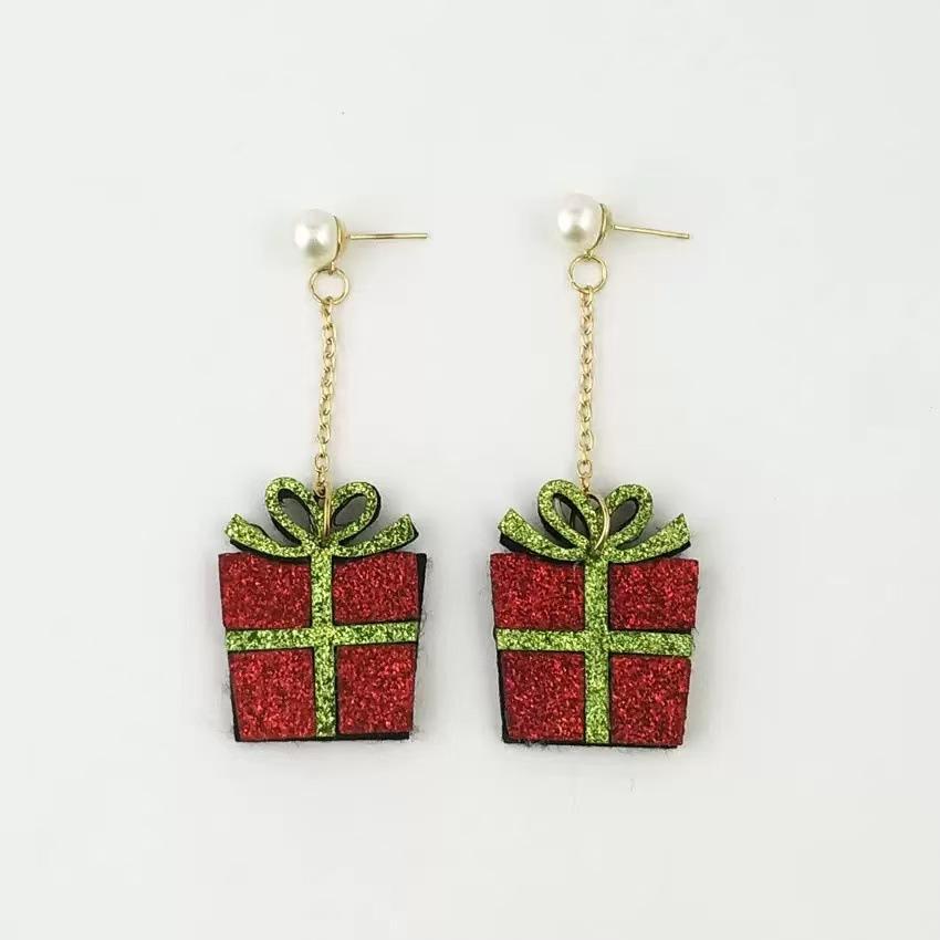 Cute Snowman Santa Claus Christmas Earrings , Titanium Alloy Ear Studs , Trendy Holiday Jewelry for Women , Wholesale