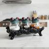 3 Piece Frog Spice Jar Set Empty Clear Seasoning Jars Spice Containers Seasoning Containers Kitchen Decor for Spices Tea Leaves