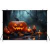 Halloween Background For Photography Night Forest Candle Autumn Pumpkin Party Backdrop Baby Shooting Props Decorations Photozone
