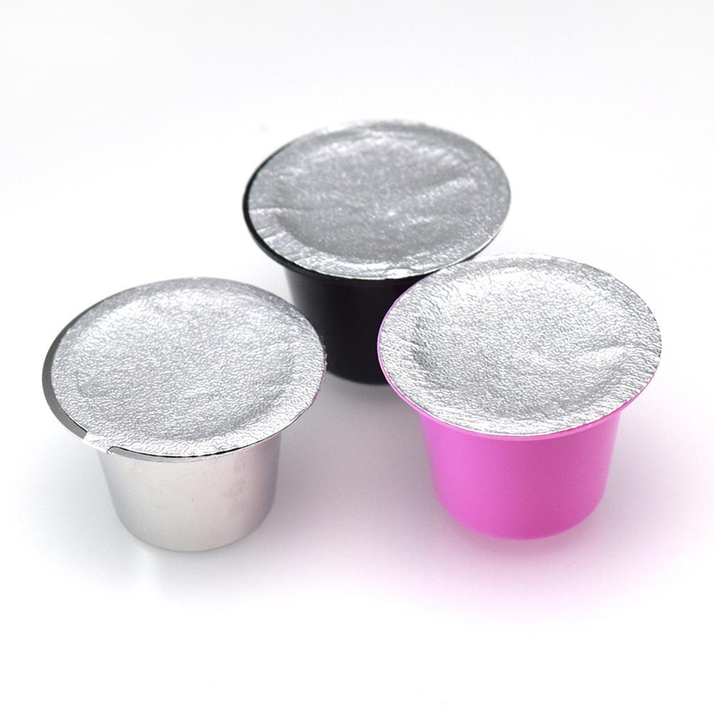 100Pcs Adhesive Aluminum Lids Seals Disposable Aluminum Foil Lids Seals Stickers Coffee Capsule Covers for Filling Empty Capsule