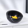 Natural Marble Fruit Bowl Living Room Table Decor Elegant Round Serving Tray In White Grey Black Vein Stone