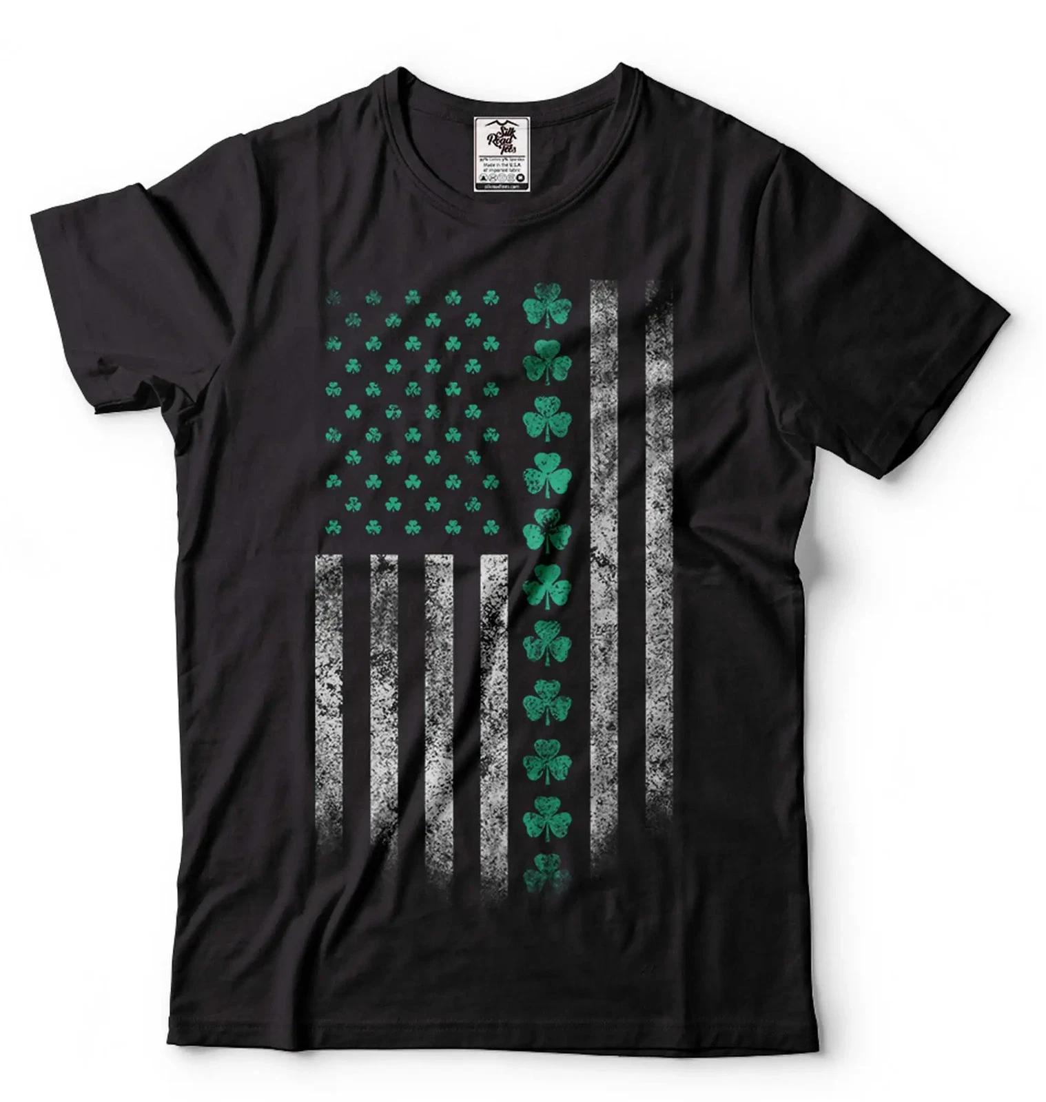 Saint Patricks Day Tshirt Irish Ireland USA Flag Tee St Patricks Day gifts S