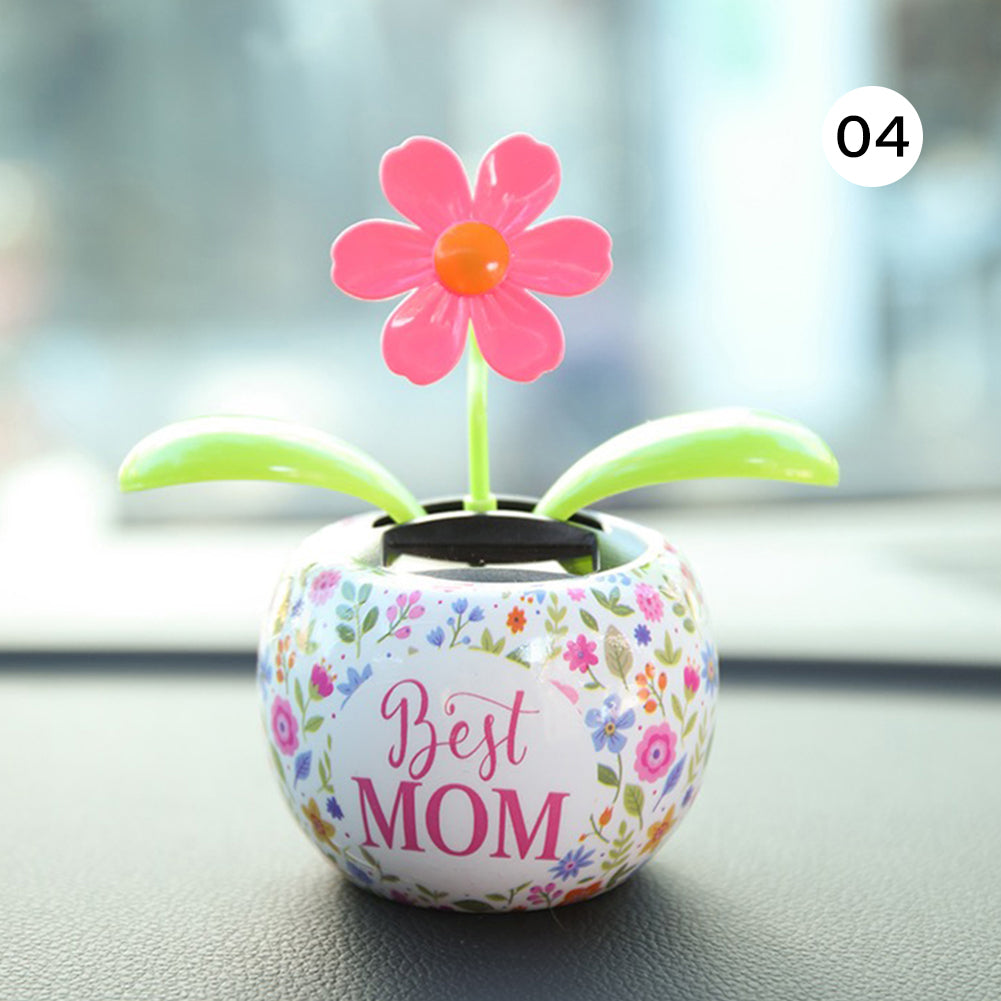 Cute Car Accessorie Auto Swing Solar Sunflower Pendant Auto Car Decoration Ornaments Birthday Gift Car Home Decoraction