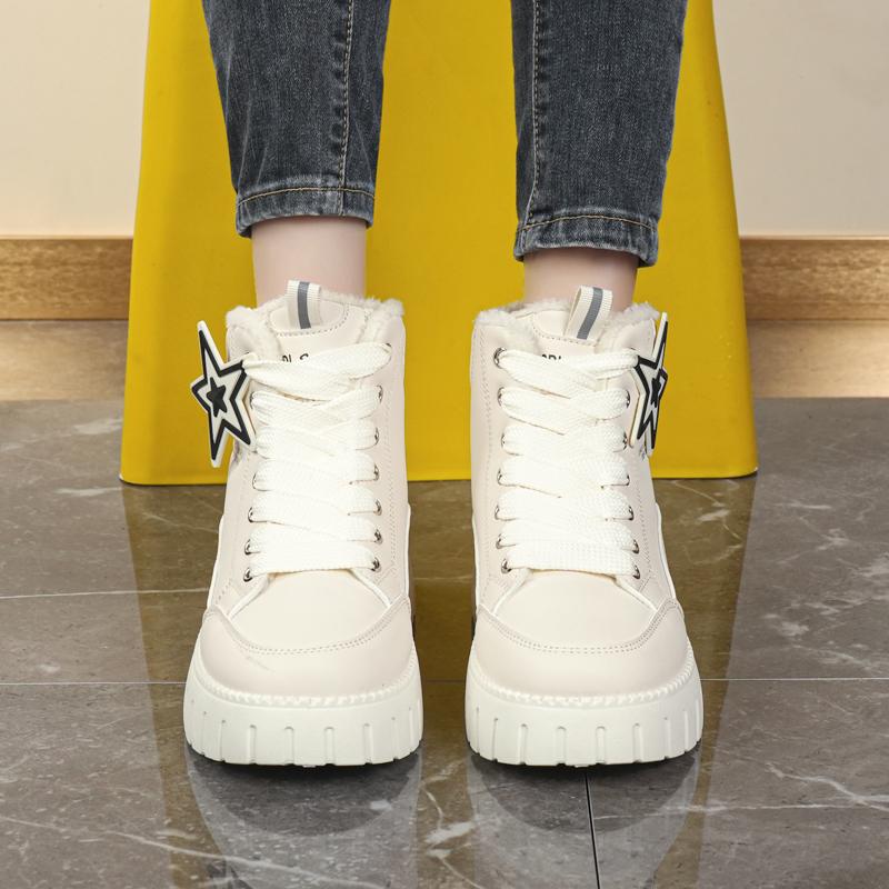 34-42 Kadın Kış Büyük Beden Moda Kalın Taban Ekstra Polar Yalıtımlı Pamuklu Botlar Kar Botları Yüksek Bilekli Pamuklu Ayakkabılar