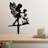 1pc Wrought Iron Ground Stake Elf Garden Decoration Valentine Yard Insert Rustproof Craftsmanship