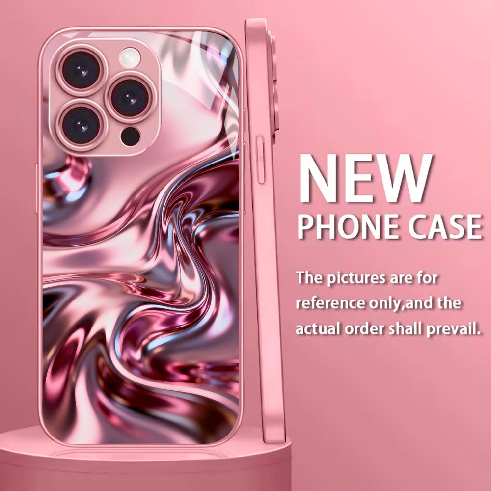 Rosa Flowstone Madam Protect Handyhülle Glas-Handyhülle für iPhone 17 16 15 14 13 12 11pm Pro Plus Stoßfestes Handy Weiblich