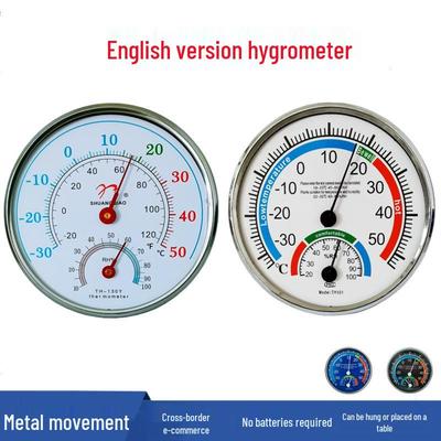 Versión Inglesa Termohigrómetro Transfronterizo - Termómetro e Higrómetro de Aguja Doméstico Medidor Húmedo-Seco