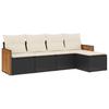 Vidaxl 5-Cz. Garden Lounge Set, Cushions, Black PE Rattan