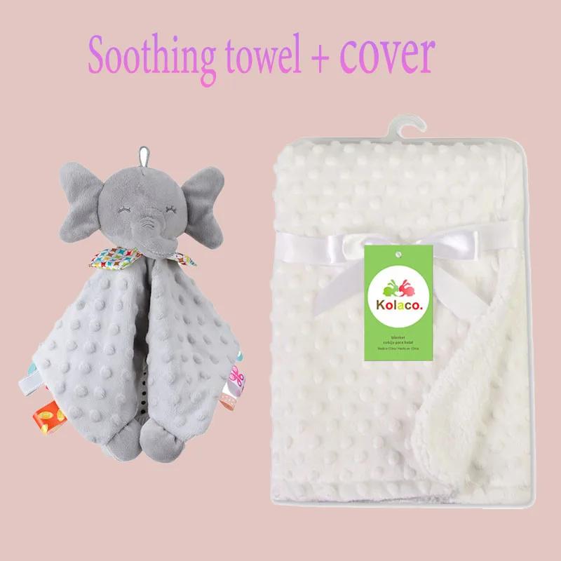 Couverture Bébé Douce en Peluche Personnalisée avec Poupées Dormeuses pour Poussette Nouveau-né Housse de Serviette Personnalisée - Cadeau Apaisant (as the picture,Name customized)