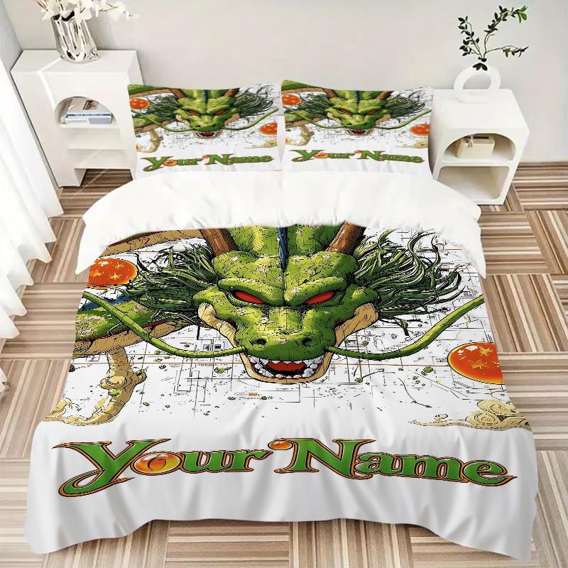 Fantasy Green Dragon Print Bedding Set Personalized Washable Custom 3Pcs Duvet Cover Pillowcases Soft Microfiber Home Bedroom Gift