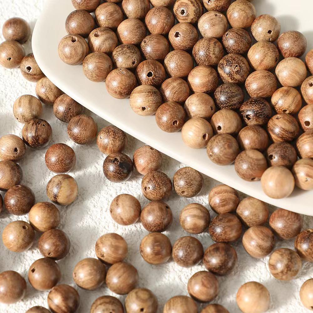 8mm přírodní kulaté dřevěné korálky: Starožitný styl pro DIY šperky, náramky a náhrdelníky