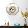 Nordic Style Convex Wall Mirror with Floral and Bird Design - Eight-Sided Hanging Ornament for Living Room or Entrance.