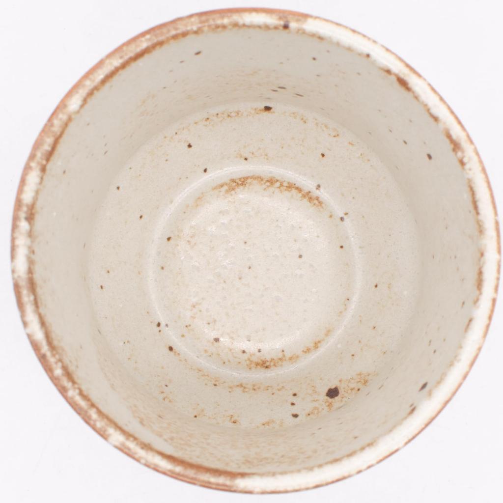 Mino Shino Inverted Sencha Approximately 8cm In Diameter X In Approximately 170ml Ivory Microwave and Dishwasher Made In Ware, Rust-colored Glaze,