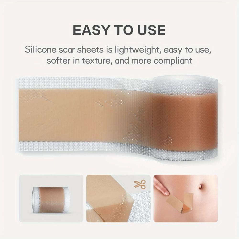 Reusable Silicone Scar Sheets Roll Easy-Tear Skin Cover Tape Soft Scar Treatment Tape  Keloids