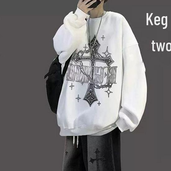 

Мужской модный осенне-зимний комплект худи и джинсов: Крутой, Симпатичный Подростковый Наряд 3XL: 160-180 lbs