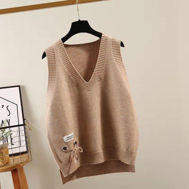 tan knitted vest