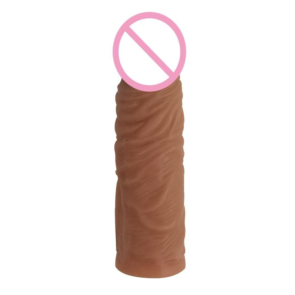 Private Label Realistic Penis Extension Cock Sleeve Reusable  Penis Enlarger Delay Condoms for Men Dildo Enhancer Sex Toys