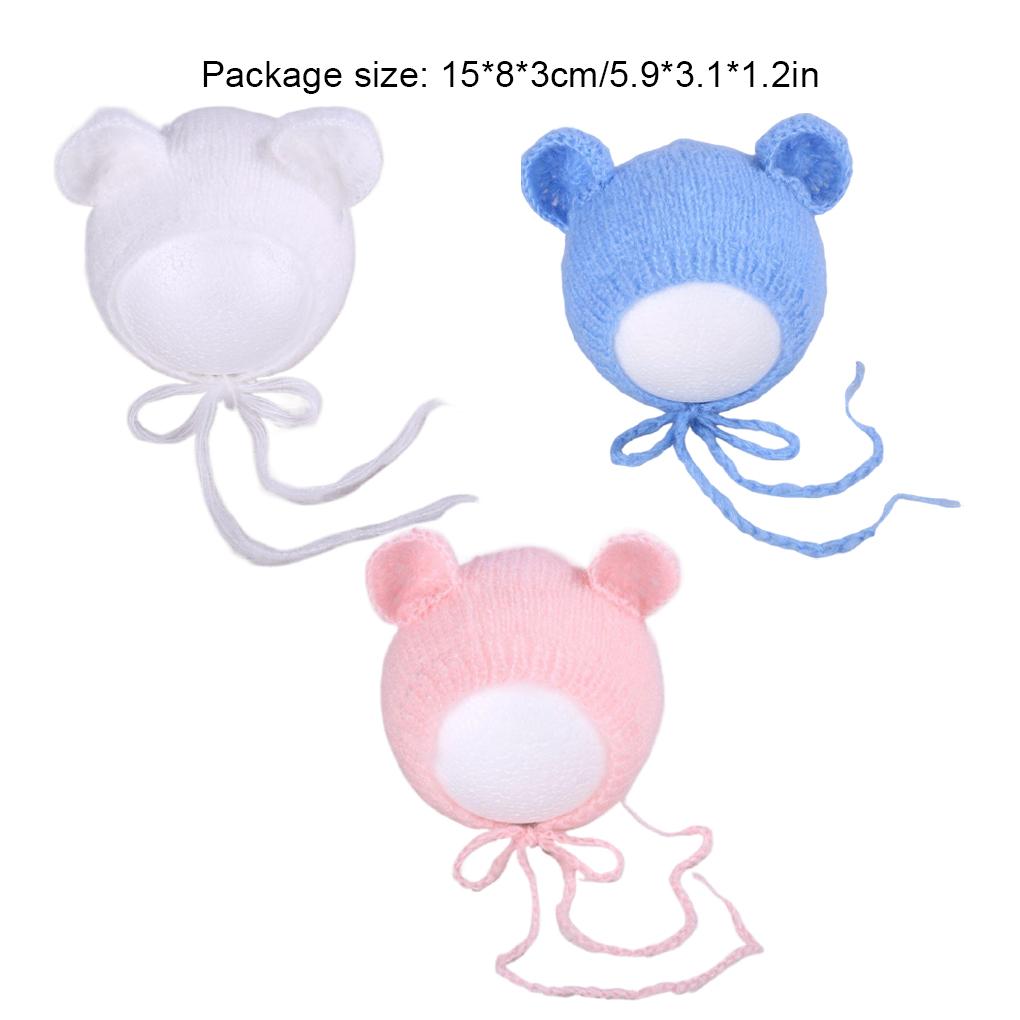 Soft Baby Beanie With Bear Ears For Newborn Photography Props Elastic Comfort Baby Photography Props