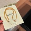 Handmade Natural Clear Quartz Yellow Tower Crystal Spacer Necklace Women Sunset Candy Style Elegant Chain