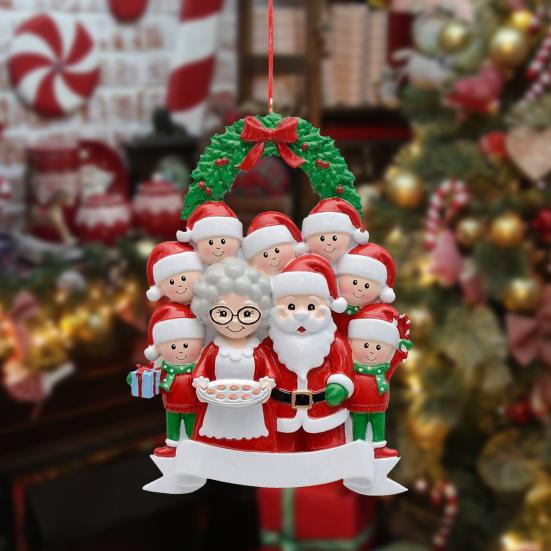 Christmas Pendant Santa Claus Family Hanging Pendant Classic Colors Family Theme Festive Atmosphere Decor