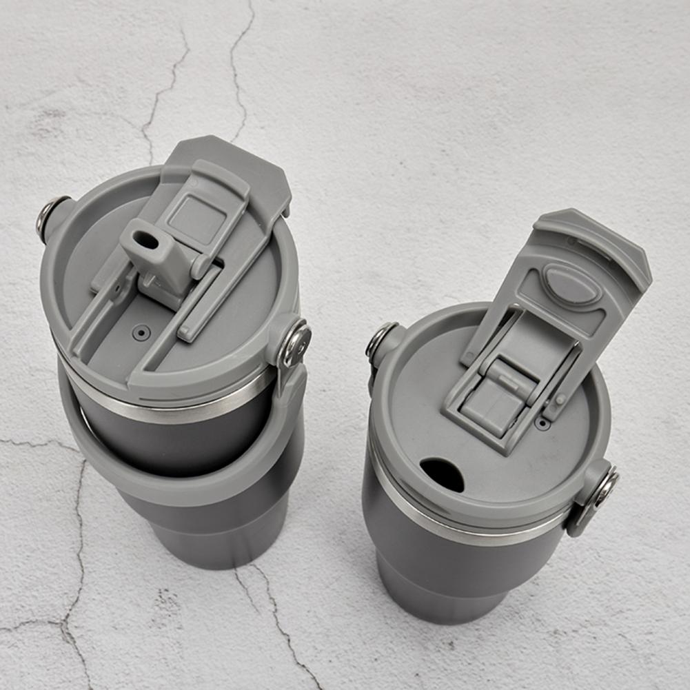 30oz Nerezová láhev na vodu Vakuově izolovaný hrnek s uchem Kelímek Kancelář Auto Cestovní hrnek Víčko Sportovní pitné doplňky