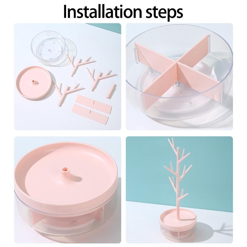 Spinning Jewelry Display Stand Multi Levels Storage Tower Holds Necklaces Earrings Pendants For Countertop