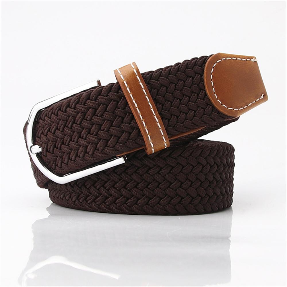 Casual Men's and Women's Fashion Multi-color Elastic Woven Canvas Belt with Elastic Pin Buckle
