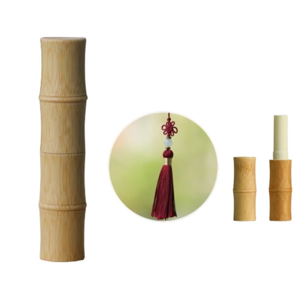 5/10ml Bamboo Roll-on Bottle Steel Roller Ball Lipstick Tube Natural Lip Balm Tubes  Lipgloss Pack