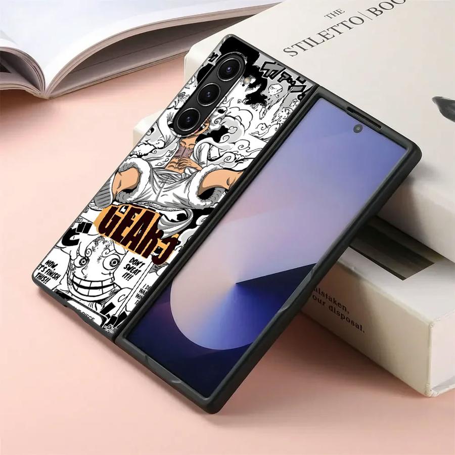 

One Piece Luffy Back Phone Cover Case for Samsung Galaxy ZFold5 ZFold6 ZFold3 Z Fold 7 6 5 4 3 ZFold4 ZFold7 Galaxy Z Fold6