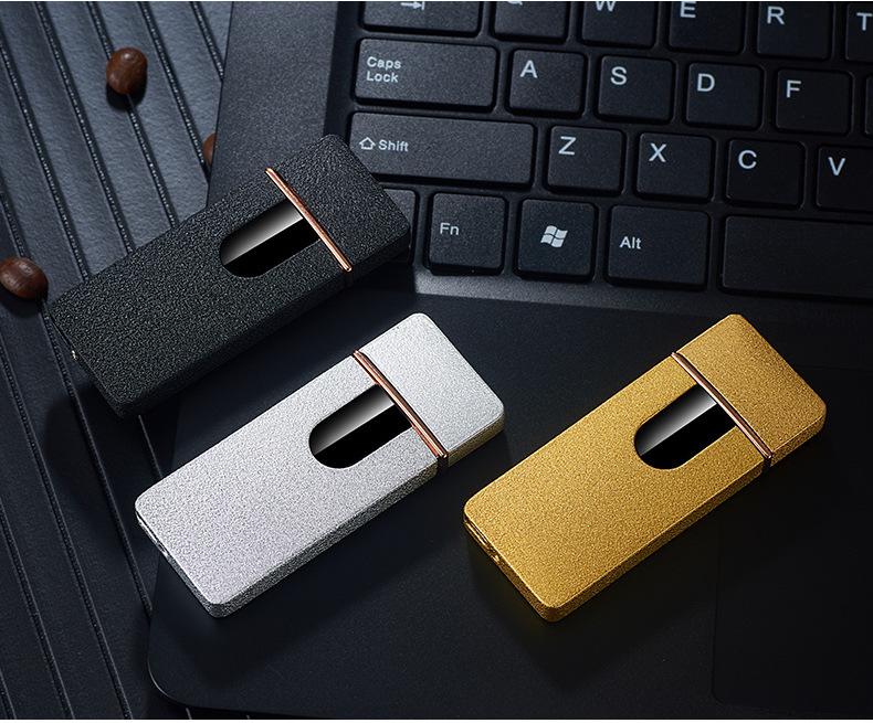 USB Electric Dual Arc Flameless Torch Rechargeable Windproof Cigarette Lighter