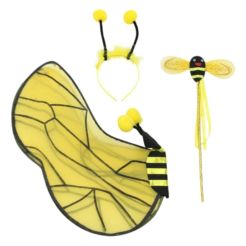3Pieces Animal Bumblebees Costumes Honeybee Costume Set Halloween Cosplay Costumes Fun Pretend Play Accessories
