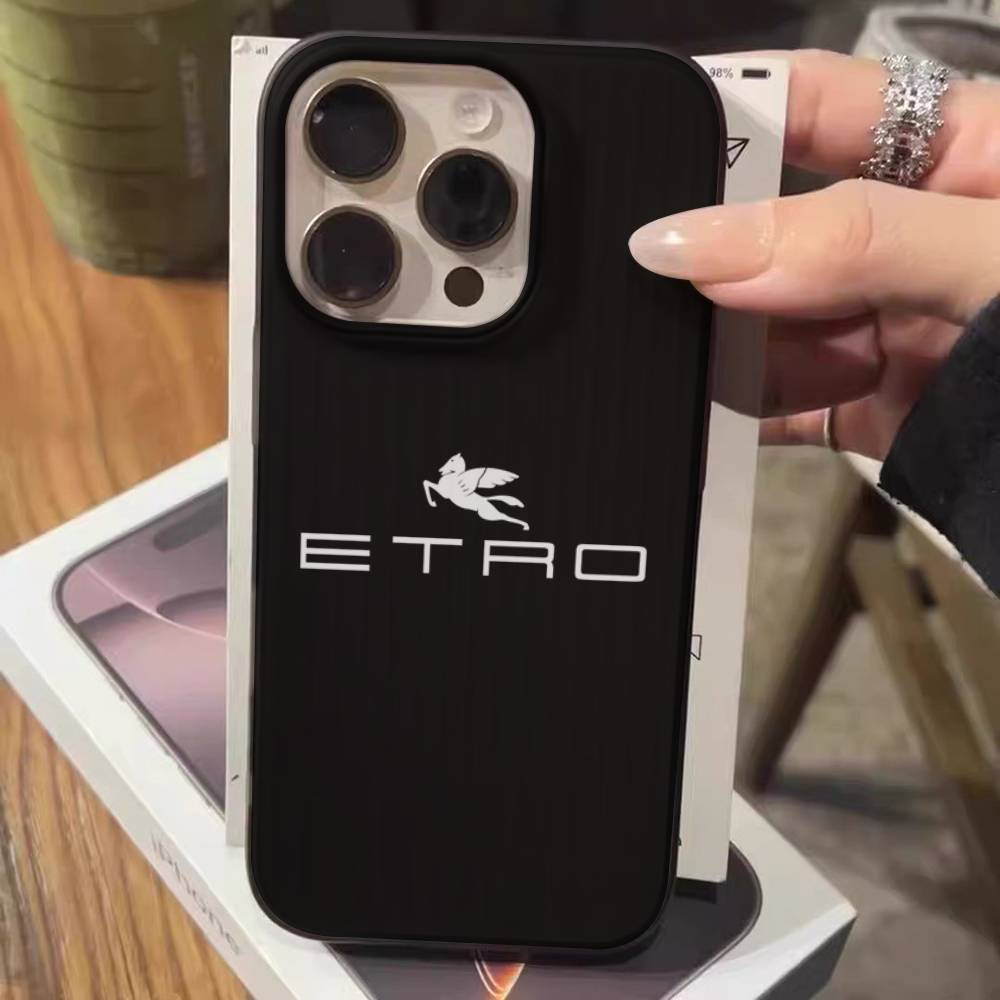 Fashion And Luxury E-Etro For IPhone 17 16 15 11 12 13 14 Pro Max Plus Pro Corrugated Translucent Back Phone Cover
