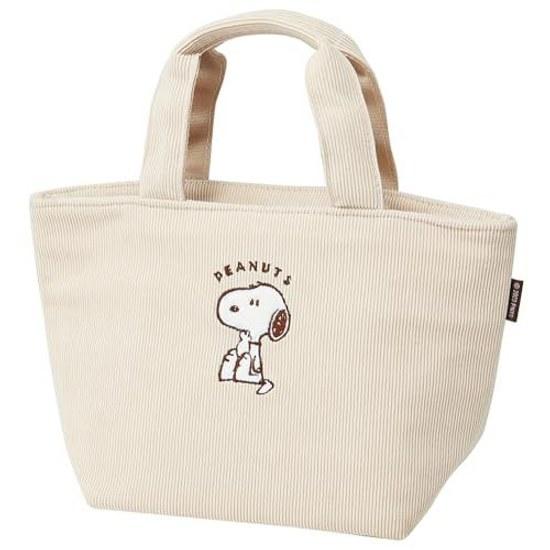 Skater Corduroy Fabric Insulated Lunch Bag 30Gusset 12Height 18cm Snoopy KCOB2-A