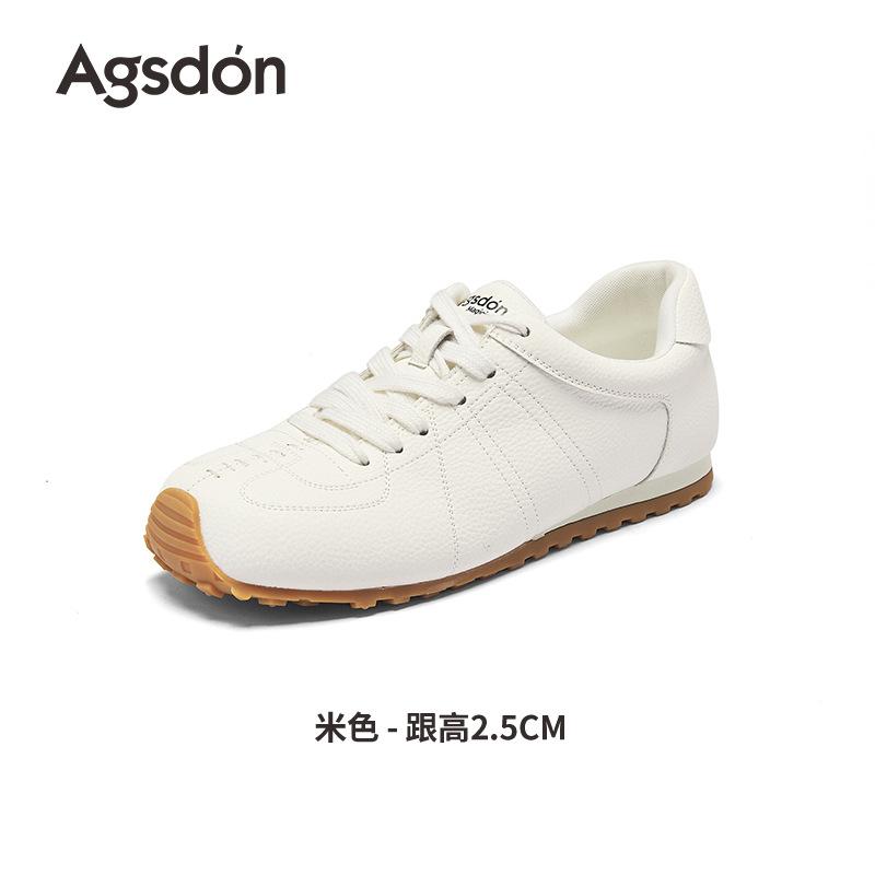 Augustine White German Training Shoes Women's 2025 New Autumn Great-looking Soft-soled Flat-soled Forrest Gump Casual White Shoes
