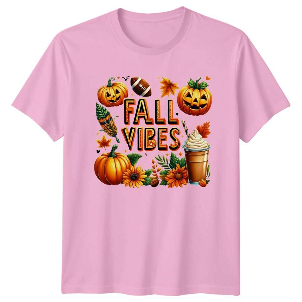 Fall Vibes Unisexs TShirt Halloween Pumpkin Spice Autumn Gift For Her