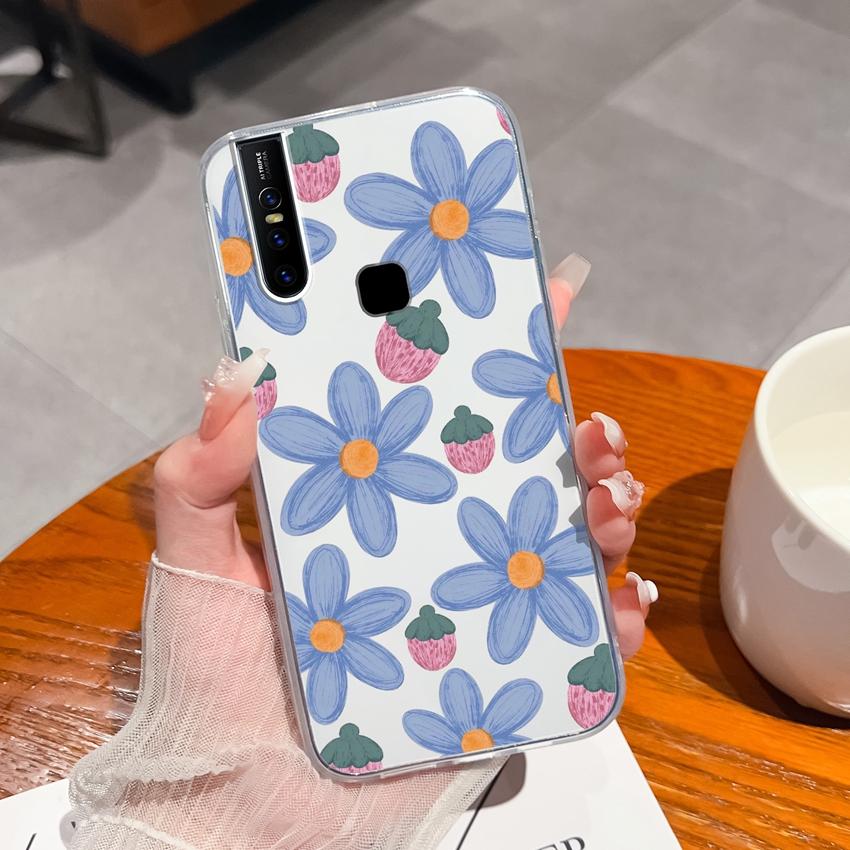 

Для Vivo V15 S15 V20 V19 V27 U20 V21 Ветки Цветок Ива Чехол для телефона Высокое качество Ударопрочный Силиконовый Мягкий Прозрачный Задняя крышка Для корпуса Vivo Capa Vivo U3