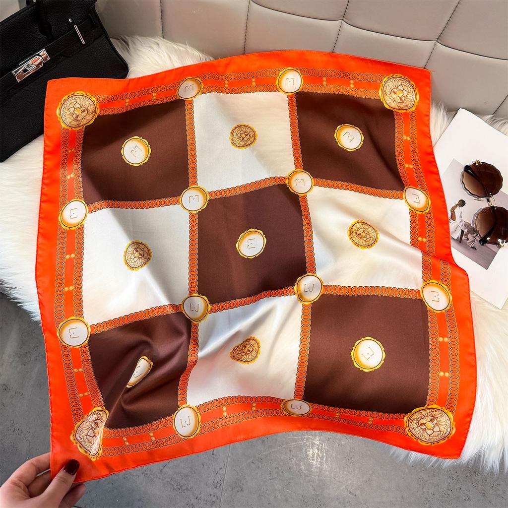 Fashion Square Fashion Foreign Style Small Silk Scarf Women'S Headband Decorative Scarf Dual-Purpose Small Square Scarf New Scarf