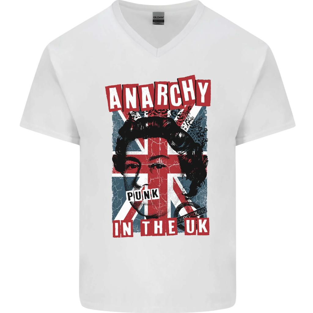 Anarchy In the UK Punk Music Rock Mens VNeck Cotton T-shirt