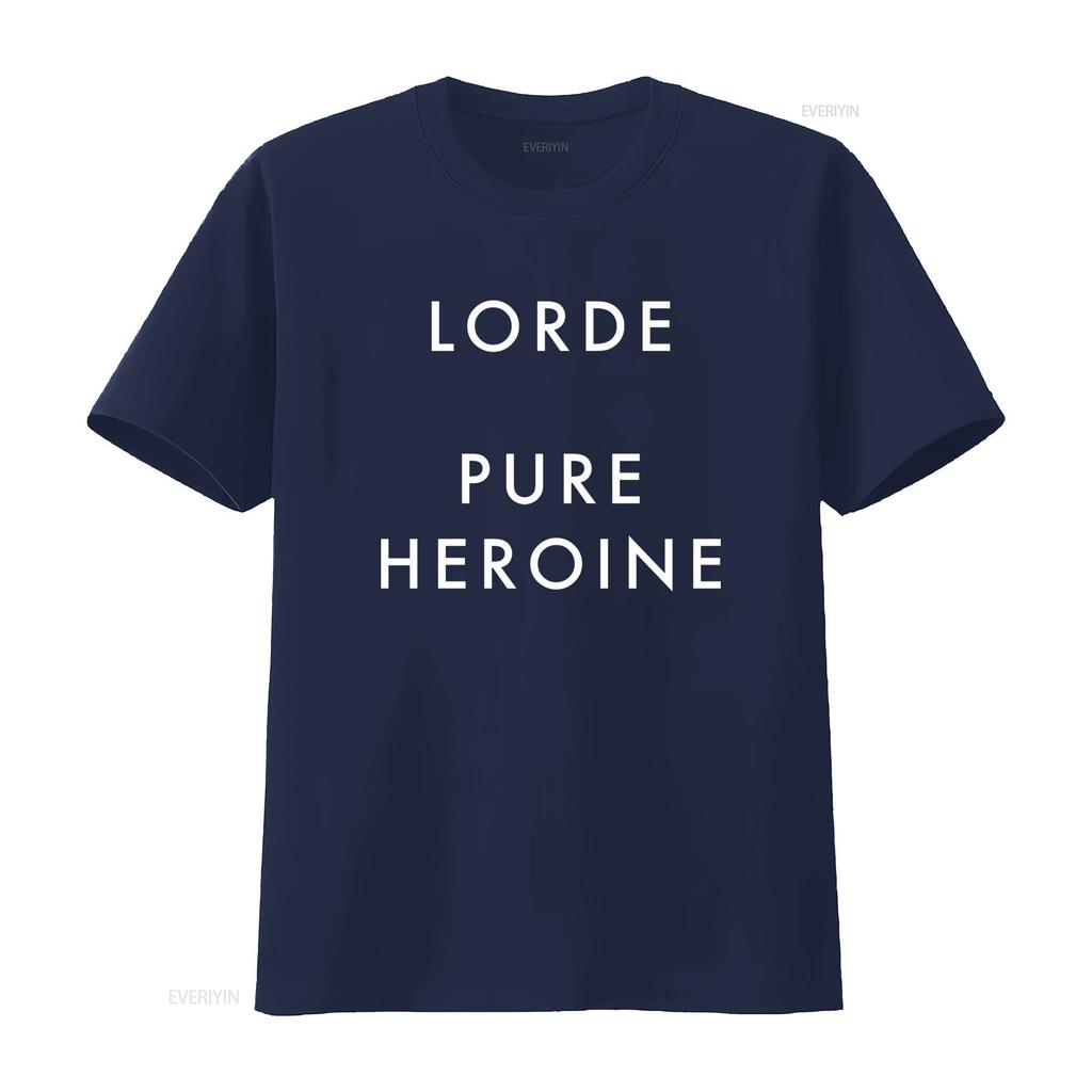 Lorde Pure Heroine T-shirt Deluxe Stiloso Ispirata alla Musica per i Fan vintage Lavata grafica Versatile Top Per l'Uso Quotidiano uomo