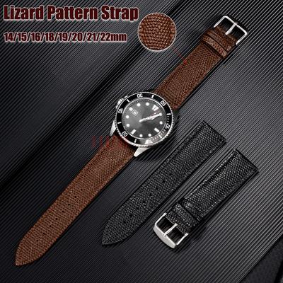 Lizard Pattern Watchband 14/15/16/18/19/20/21/22mm Retro PU Strap for Seiko for Omega Vintage Watch Band Bracelet Accessories
