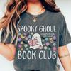 Comfort Colors Spooky Book Club Shirt and Kids Tshirt: Retro Halloween Ghost & Skull