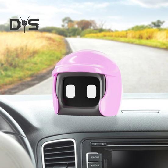 Helm-Auto-Roboter, süßer Fahrkumpel, Roboterfigur, Spielzeugauto, Armaturenbrett, Mini-Ornament, Geschenk für Roboterliebhaber
