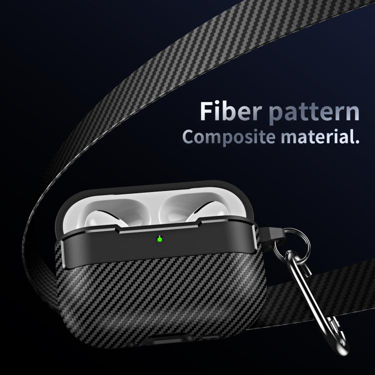 For AirPods Pro 3 XDcase Carbon Fiber Texture Earbud Case with Hook