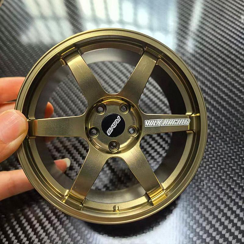 Metal Mini Road Wheel Rim, RAYs Aluminum Alloy Forged Refitting Wheel Model Modified Ornaments Desktop Display