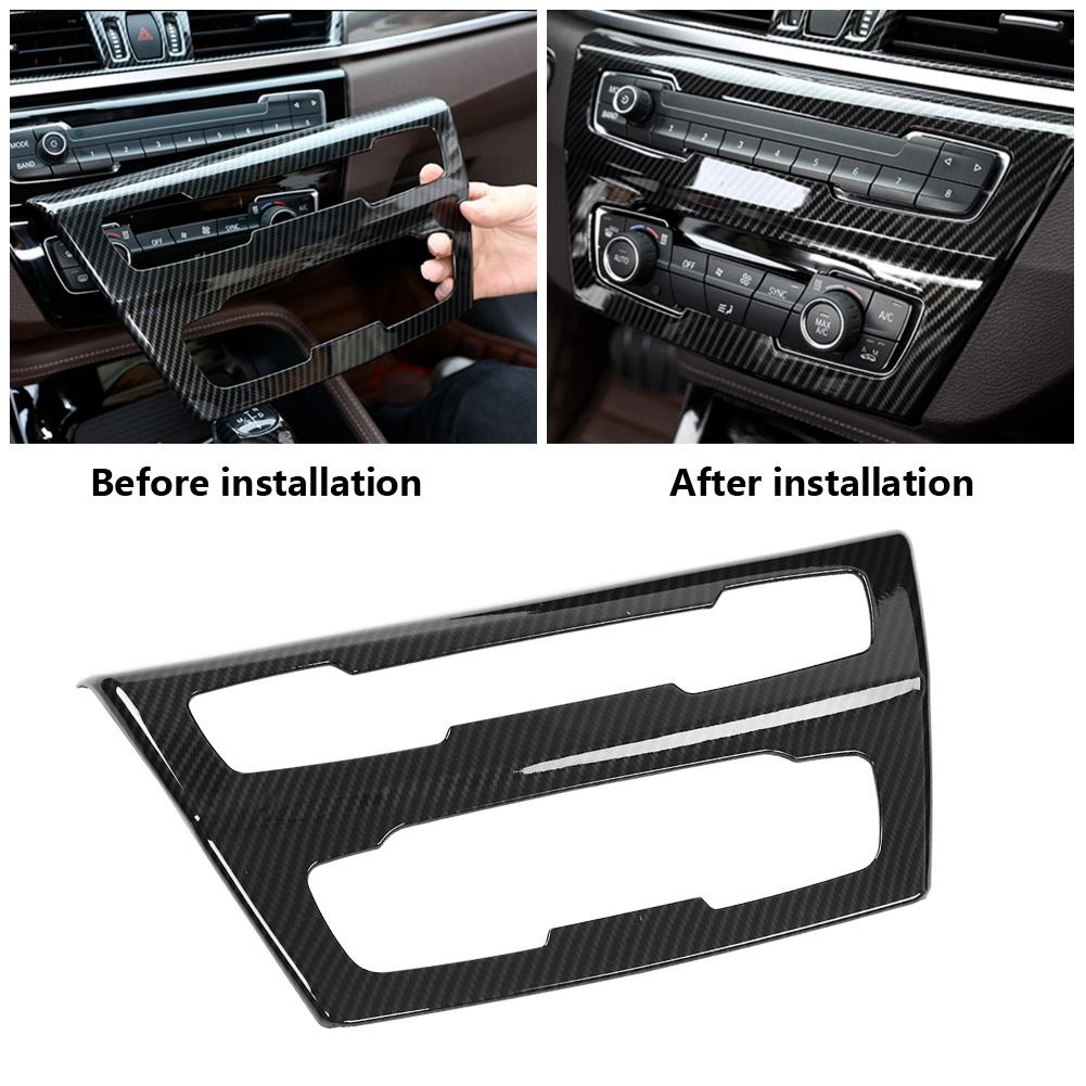 Carbon Fiber Style Center Console CD Panel Trim for BMW X1 F48 2016 2019