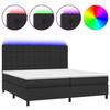 VidaXL Slat Bed Base with Mattress and LED, Upholstered Bed with Headboard, Double Bed, Adult Bedroom Bed, 3135963
