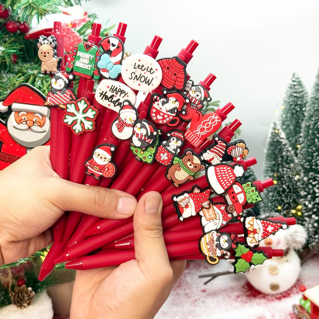 20PCS Christmas Series Ballpoint Pens Creative Black Ink Pen Smooth Writing Office Pens Holiday Gifts School Students Supplies
